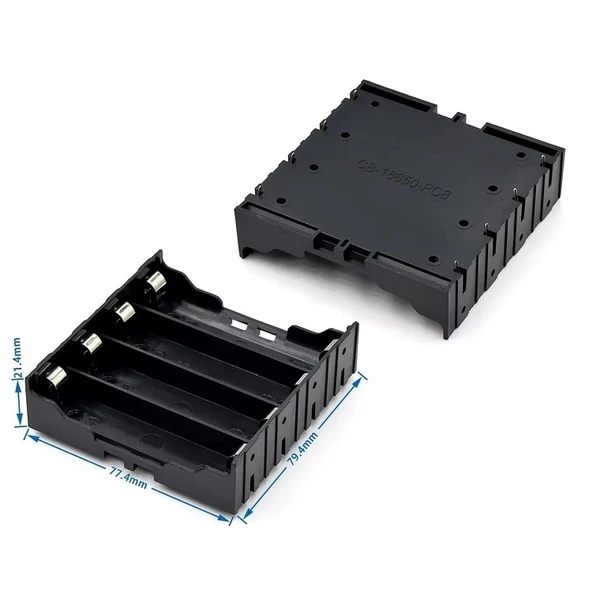 18650 Dörtlü Pil Kutusu Pil Yuvası - Resim 4