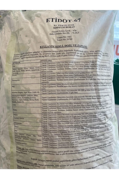 Etidot-67 Yapraktan Bor gübre 20 kg Etibank - Resim 2