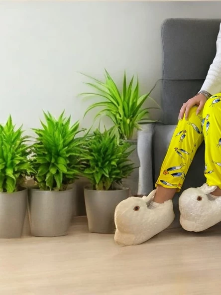 Derene bayan pijama alt sarı S - 2