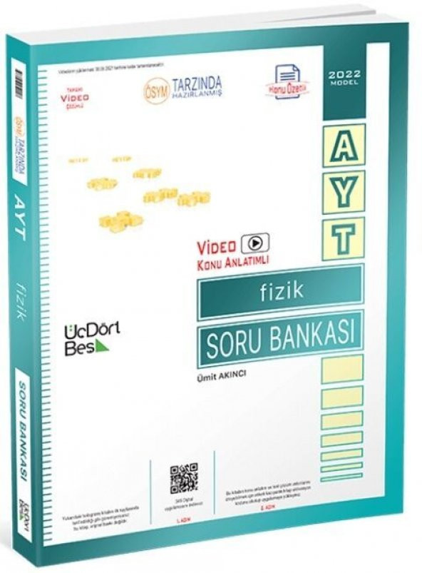 2023 AYT Fizik Soru Bankası Üç Dört Beş Yayınları - 2
