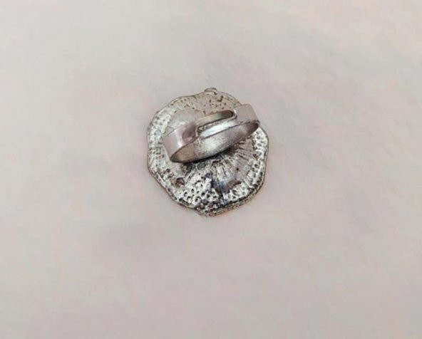 Dogal Mavi Mercan Onix Taşlı Kadın Yüzük Ayarlanabilir Ölçü - 3