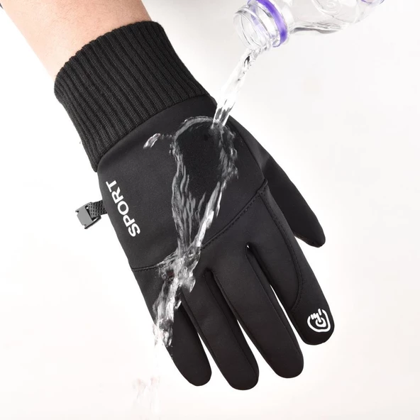 Motosiklet-kayak Eldiven Su-soğuk Geçirmez Dokunmatik Parmk Medium - 3