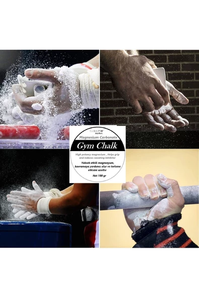 Magnezyum Tozu Dağ Tırmanma Gym Chalk 100 gram ( HALTER, CROSSFİT ) Fitnes Jimnastik Pudra , pole - Resim 4