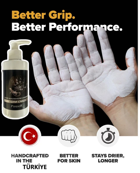 200 ML LİQUİD POWER GYM CHALK Pompa JİMNASTİK , POLE DANS , CROSSFİT, DAĞ TIRMANIŞI, WEİGHT LİFTİNG - 3