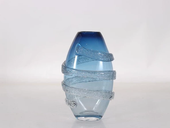 BLUE ORBIT LARGE GLASS VASE 19,5X12X31 CM