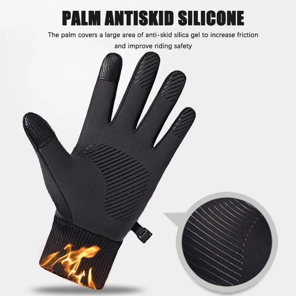 Motosiklet-kayak Eldiven Su-soğuk Geçirmez Dokunmatik Parmk Medium - 2