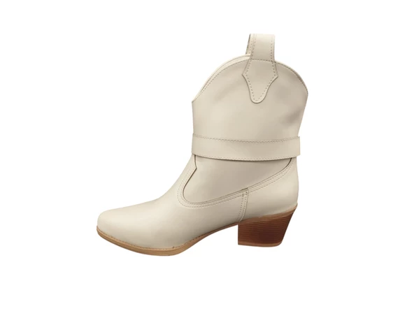 Cudo Taş Tokalı Dikişli Western Kovboy Yumuşak İç Pedli Günlük Kadın Bot - 6