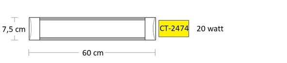 CATA Yatay Led Bant Armatür 20W Beyaz 6500K 60Cm - 2
