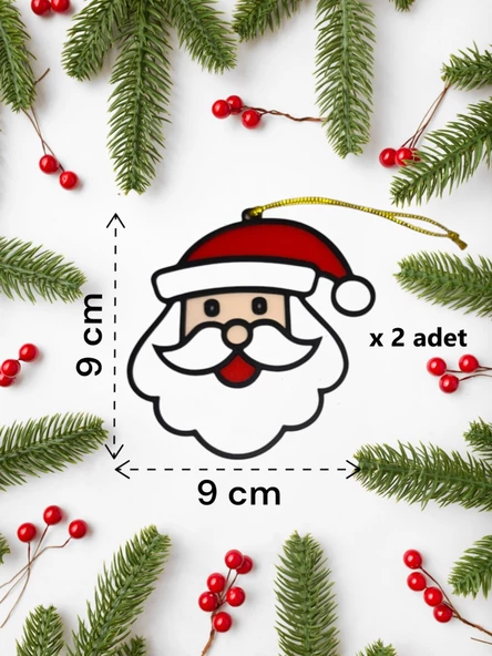 Yılbaşı Çam Ağacı Süsleri Noel Baba x2, Kar Tanesi x 2 - 2