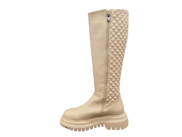 Cudo Kalın Taban İçi Polarlı Fermuarlı Çok Rahat Kalıp Günlük Kadın Çizme - 2