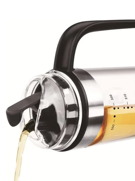 550 Ml Sürahi Şeklinde Zeytinyağı Sıvıyağ Şişesi Yağdanlık Yağlık Sirkelik Cam Şişe - 2