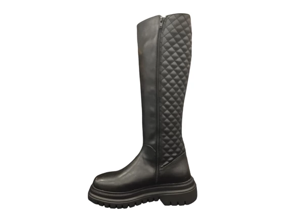 Cudo Kalın Taban İçi Polarlı Fermuarlı Çok Rahat Kalıp Günlük Kadın Çizme - 6