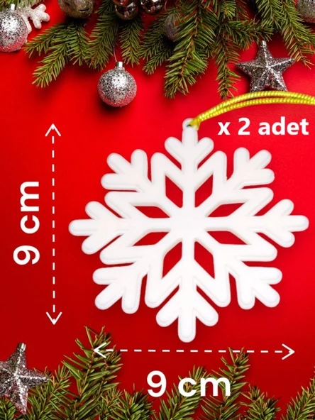 Yılbaşı Çam Ağacı Süsleri Noel Baba x2, Kar Tanesi x 2 - 3