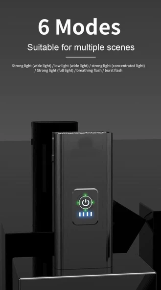 2xXML-T6 LED Su Geçirmez Bisiklet Farı PowerBank 4800Mah Pil - 8