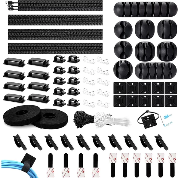 Polham 273 Parça Kablo Düzenleyici Organizer, Ev Ofis İçin Çok Fonksiyonlu Yanmaz Su Geçirmez Kablo Düzenleyici - 2