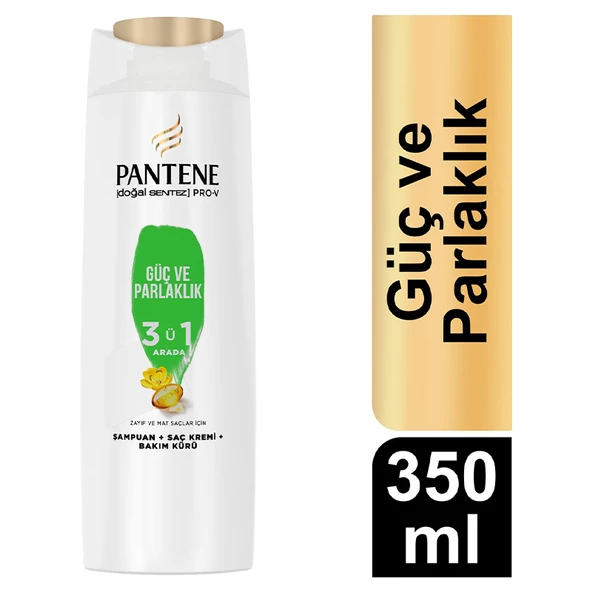 Pantene Doğal Sentez Güç Ve Parlaklık 3'Ü1 Arada Şampuan 350 Ml