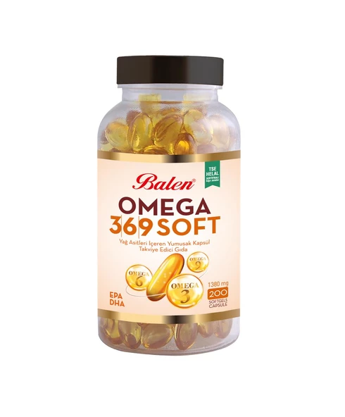 Balen Omega 3-6-9 Soft Yağ Asitleri İçeren Yumuşak Kapsül 1380 Mg 200 Kapsül