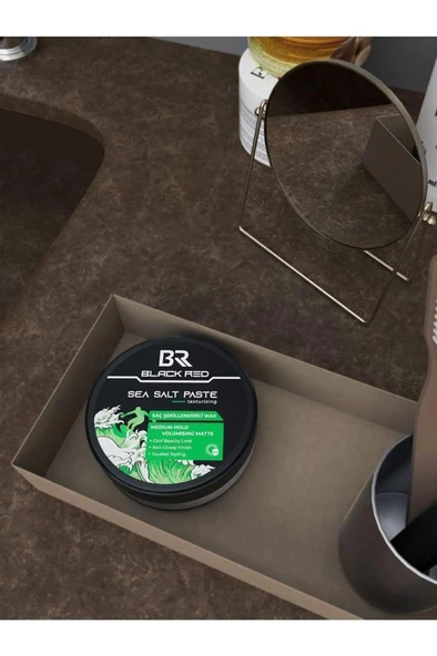 Black Red Sea Salt Paste Saç Şekillendirici Mat Doğal Görünüm Orta Sertlik Wax 120 Ml - 4