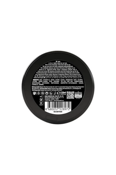 Black Red Sea Salt Paste Saç Şekillendirici Mat Doğal Görünüm Orta Sertlik Wax 120 Ml - 6