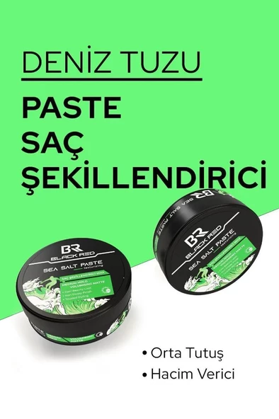 Black Red Sea Salt Paste Saç Şekillendirici Mat Doğal Görünüm Orta Sertlik Wax 120 Ml - 2