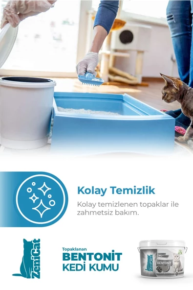 Kokulu Renkli Kedi Kumu İnce Taneli Doğal Bentonit - Resim 7