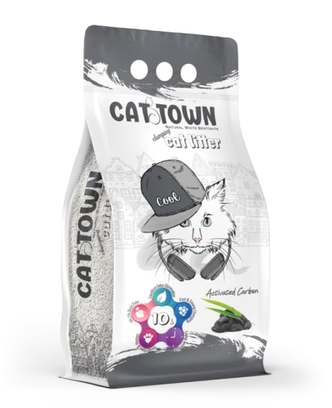 CAT TOWN Aktif Karbonlu 10 LT Kedi Kumu