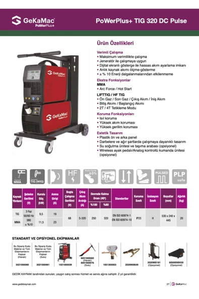 GEKA POWER PLUS TIG 320 G DC PULS SET - Resim 2