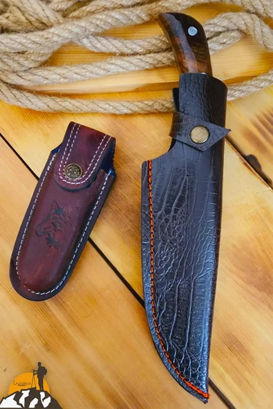 Ceviz Sap Outdoor Kamp Bıçağı Çakısı Piknik Bıçak Çakı Mutfak Bıçağı Kılıflı ( KMP-01 ) - 5