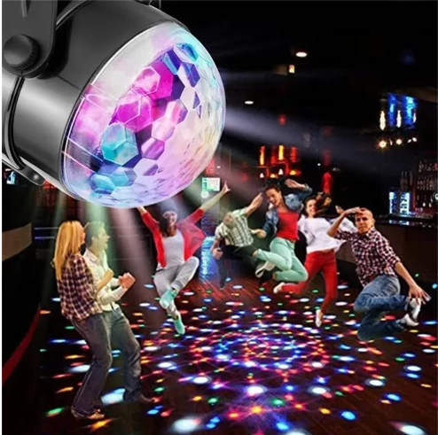 Disko Topu Parti Işıkları 7 Renk Led  Usb Girişli Sese Duyarlı Rgb Uzaktan Kumandalı - 2