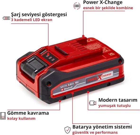 Einhell 18V 3.0Ah Power-X-Change Plus Akü - 4511501 - 3