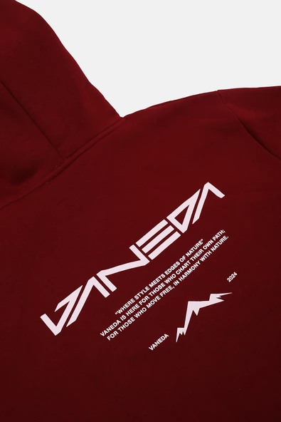 Kapüşonlu Regular Fit Next Unisex Sweatshirt Bordo - 5