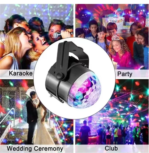 Disko Topu Parti Işıkları 7 Renk Led  Usb Girişli Sese Duyarlı Rgb Uzaktan Kumandalı - 3