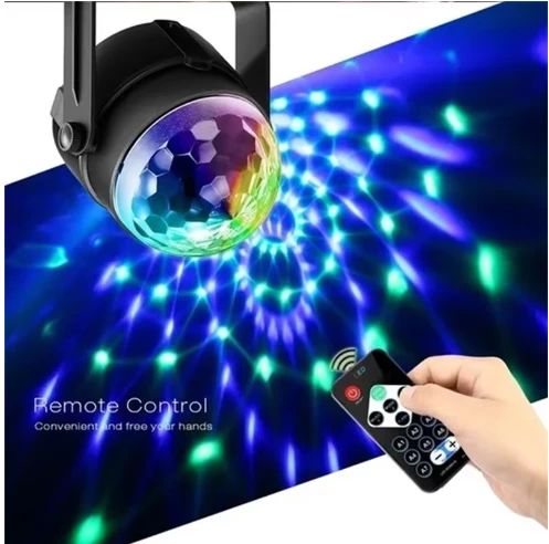 Disko Topu Parti Işıkları 7 Renk Led  Usb Girişli Sese Duyarlı Rgb Uzaktan Kumandalı