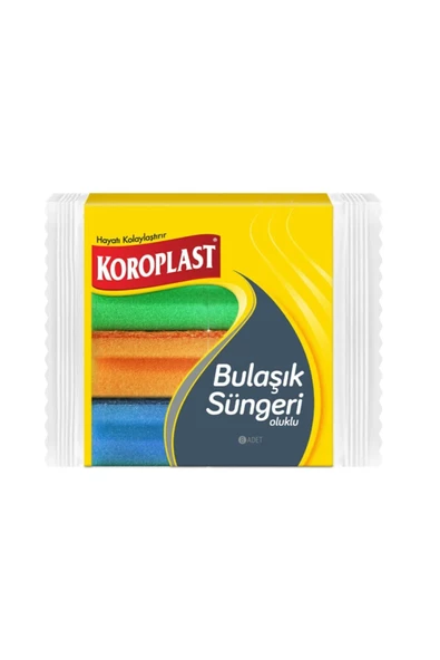 Koroplast Oluklu 8'li Bulaşık Süngeri