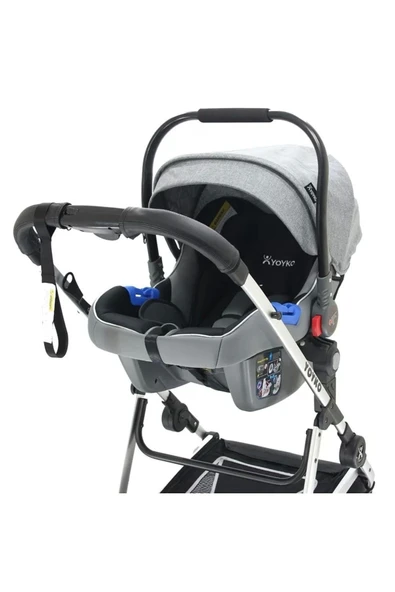 YOYKO City Seyahat Sistem Bebek Arabası 3 In 1 Gri Silver - 6