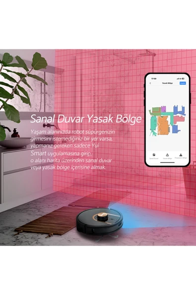 Yui S7 Nomopzone Özellikli Akıllı Robot Vacuum & Mop Süpürge Beyaz(YUI TÜRKİYE GARANTİLİ) - 8