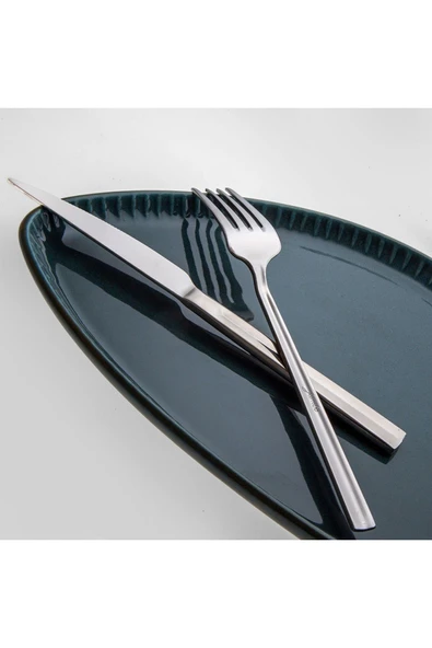 Jumbo 1900 Prizma 6 Kişilik 18 Parça Yemek Çatal Kaşık Bıçak Takımı - 2