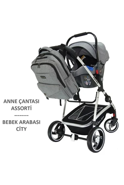 YOYKO City Seyahat Sistem Bebek Arabası 3 In 1 Gri Silver - 8