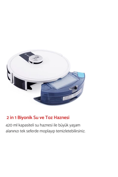 Yui S7 Nomopzone Özellikli Akıllı Robot Vacuum & Mop Süpürge Beyaz(YUI TÜRKİYE GARANTİLİ)