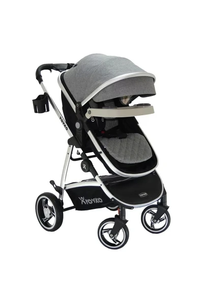 YOYKO City Seyahat Sistem Bebek Arabası 3 In 1 Gri Silver - 4