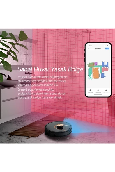 Yui S7 Plus Akıllı Çöp Istasyonlu Robot Vacuum & Mop Süpürge Siyah (YUI TÜRKİYE GARANTİLİ) - 7