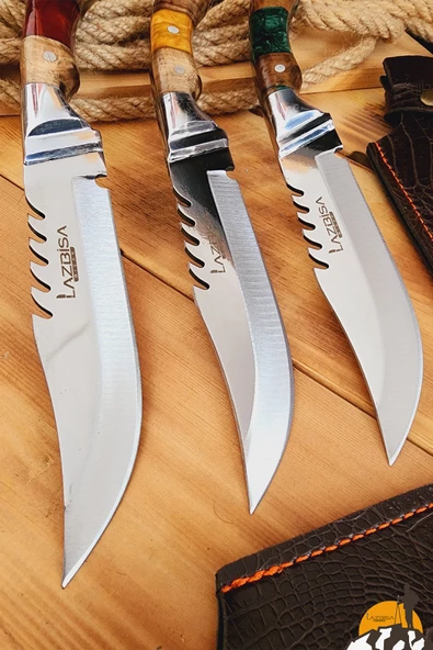 Epoksi Ceviz Sap Outdoor Kamp Bıçağı Çakısı Piknik Bıçak Çakı Mutfak Bıçağı Kılıflı ( KMP-02 ) - 2