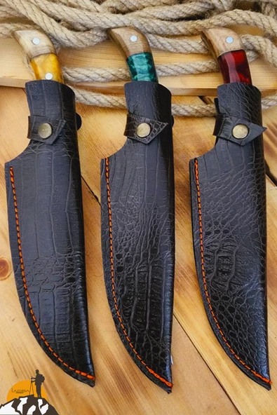 Epoksi Ceviz Sap Outdoor Kamp Bıçağı Çakısı Piknik Bıçak Çakı Mutfak Bıçağı Kılıflı ( KMP-02 ) - 5