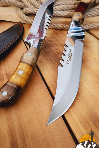 Epoksi Ceviz Sap Outdoor Kamp Bıçağı Çakısı Piknik Bıçak Çakı Mutfak Bıçağı Kılıflı ( KMP-02 ) - 2