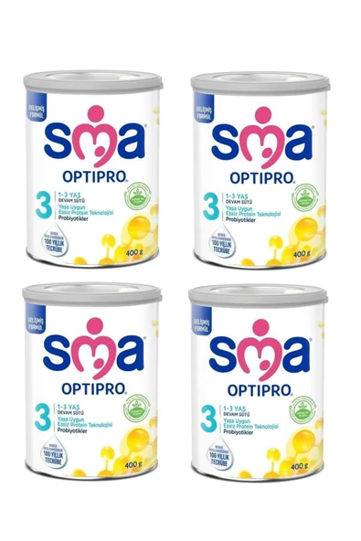 SMA 3 Optipro Probiyotik Devam Sütü 1 - 3 Yaş 4 X 400 G