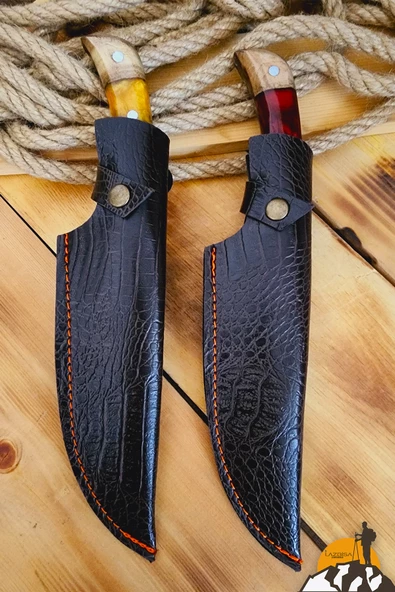 Epoksi Ceviz Sap Outdoor Kamp Bıçağı Çakısı Piknik Bıçak Çakı Mutfak Bıçağı Kılıflı ( KMP-02 ) - 5