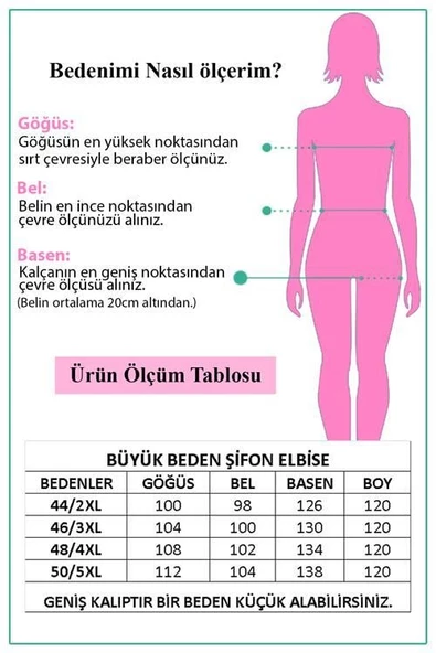 Kadın astarlı büyük beden şifon elbise DPNB8062 - 5