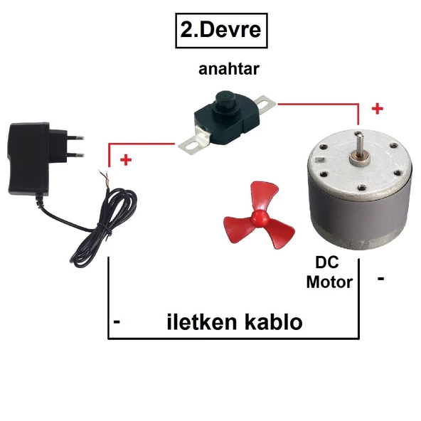 Kutulu 4 in 1 Basit Motor Deney Seti (4 Devre) - Öğrenci Elektrik Devresi - 3