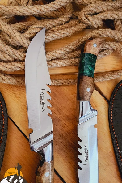 Epoksi Ceviz Sap Outdoor Kamp Bıçağı Çakısı Piknik Bıçak Çakı Mutfak Bıçağı Kılıflı ( KMP-02 ) - 3