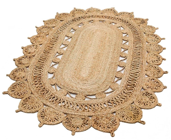 Solo Koleksiyonu Jüt ile üretilen el dokuma sisal kilim CA-109 Natural XW - 4
